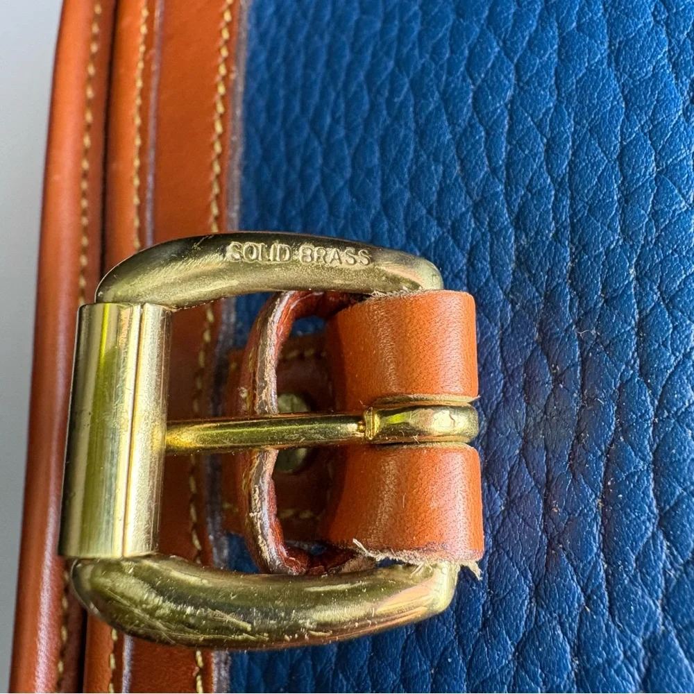 Dooney and Bourke awl French Blue Leather Surrey Messenger Carrier Crossbody Bag - Picture 12 of 16